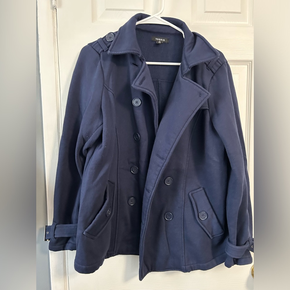 Torrid Navy Coat Size Size 12/XL